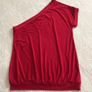 Red one shoulder top-like new!